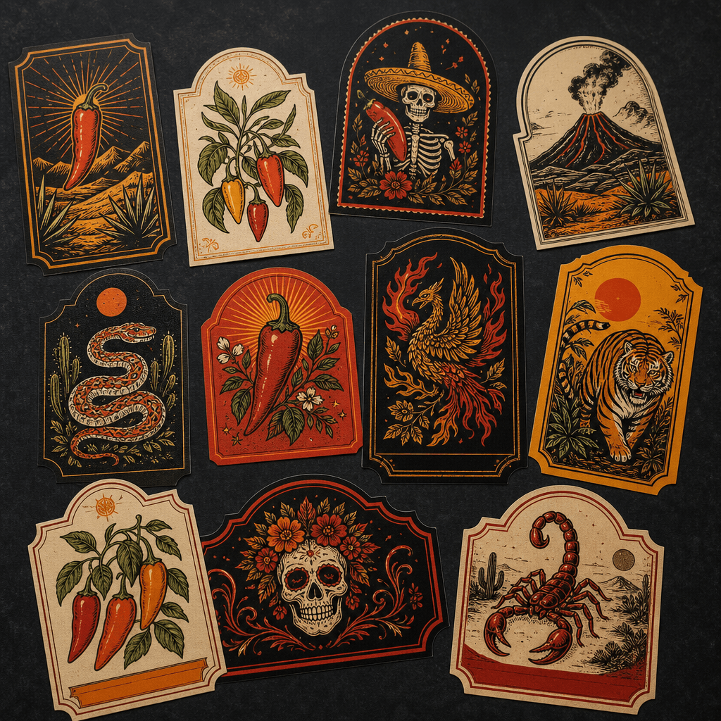 Custom hot sauce label designs